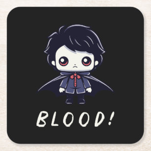 Posavasos Cuadrado De Papel Vampiro niño