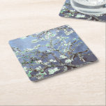 Posavasos Cuadrado De Papel Van Gogh Almond Blossoms Steel Blue<br><div class="desc">Flores de almendras de Vincent Van Gogh alteración del color copyright 2Sweet4wordsDiseños/ PureVintage Love Consiga la belleza de la querida Florencia de Almendros de Van Gogh en los colores que concuerdan con su casa.</div>