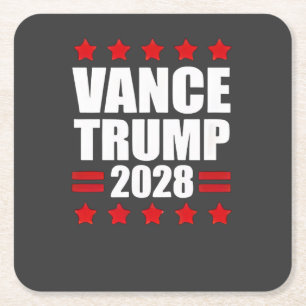 Posavasos Cuadrado De Papel Vance Trump elecciones presidenciales 2028