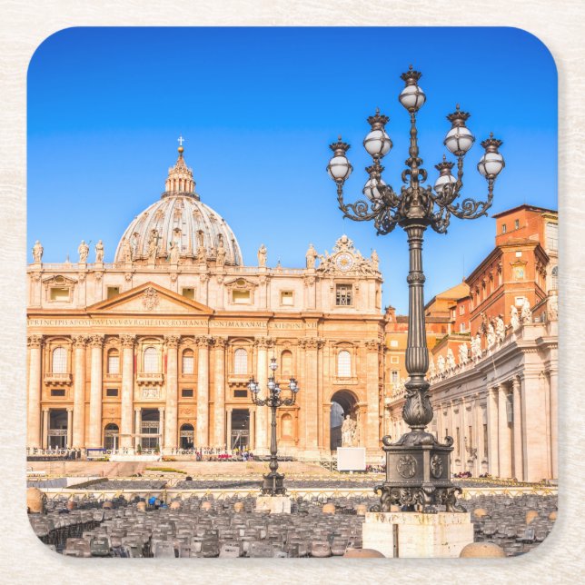 Posavasos Cuadrado De Papel Vaticano (Anverso)