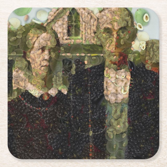 Posavasos Cuadrado De Papel Vegan Gothic Bella Artes Spoof (Anverso)