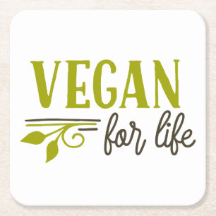 Posavasos Cuadrado De Papel Vegan por la vida