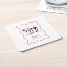 Veintiún retro Wavy Minimalista cumpleaños 21