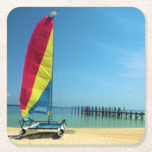 Posavasos Cuadrado De Papel Vela de verano - Pascua