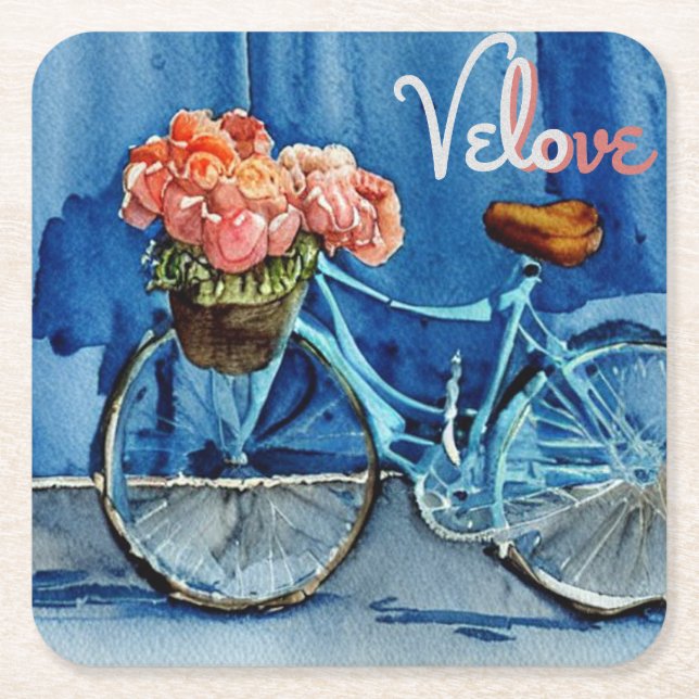 Posavasos Cuadrado De Papel Velo Love Cycling