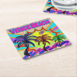 Posavasos Cuadrado De Papel Venecia Beach Eterna