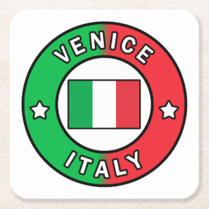 Posavasos Cuadrado De Papel Venecia Italia
