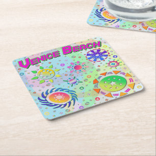 Posavasos Cuadrado De Papel Venice Beach Seven Suns & Energy Coaster