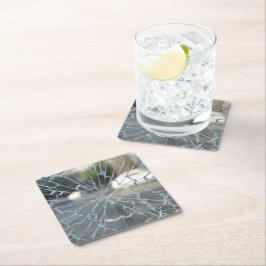 Posavasos Cuadrado De Papel ventana rota