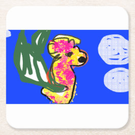 Posavasos Cuadrado De Papel Verano de caballitos de mar