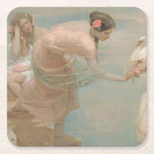 Posavasos Cuadrado De Papel Verano por Rupert Bunny (1897)