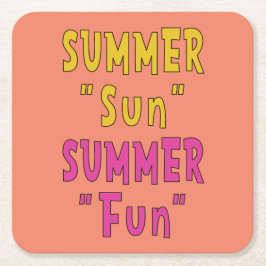 Posavasos Cuadrado De Papel Verano verano divertido