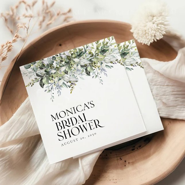 Posavasos Cuadrado De Papel Verdor Herbal Bridal Shower (Subido por el creador)