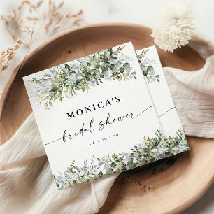 Posavasos Cuadrado De Papel Verdor Herbal Bridal Shower