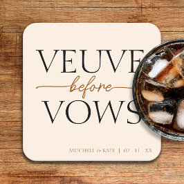 Posavasos Cuadrado De Papel Veuve Antes de los Votos Regalo de Despedida de So