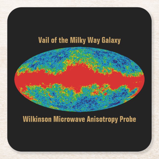 Posavasos Cuadrado De Papel Vía Láctea Velo De Galaxia Sobre Universo WMAP (Anverso)