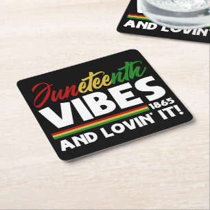 Posavasos Cuadrado De Papel Vibes de junio - Día de la Libertad 1865 Historia 