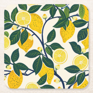 Posavasos Cuadrado De Papel Vibrant Lemon Grove