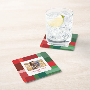 Posavasos Cuadrado De Papel Vibrante bloque de color geométrico Regalo de Navi