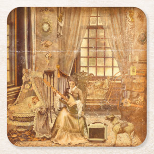 Posavasos Cuadrado De Papel Victorian Lullaby