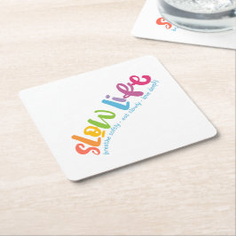 Posavasos Cuadrado De Papel Vida lenta