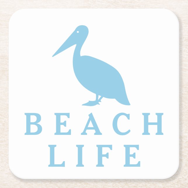 Posavasos Cuadrado De Papel Vida playa (Anverso)