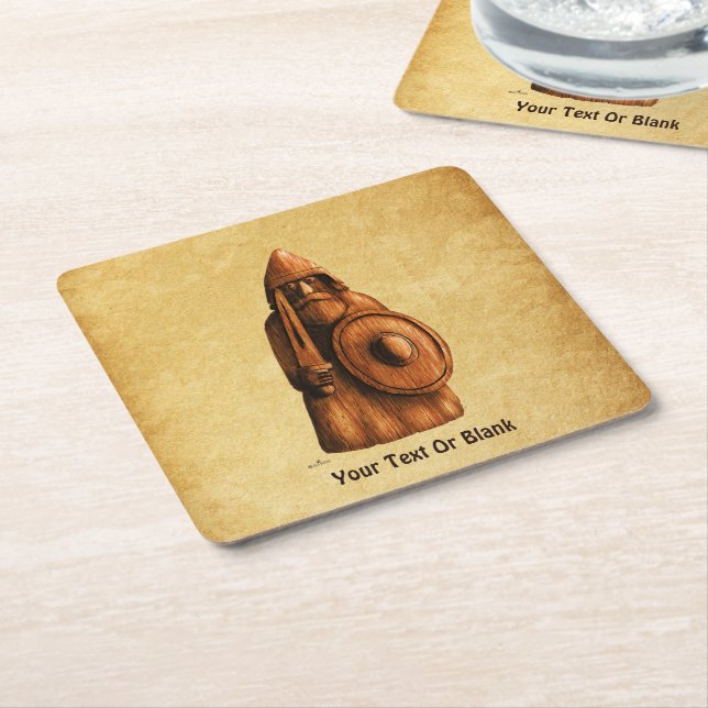 Posavasos Cuadrado De Papel Viking ruso (En perspectiva)