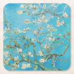 Posavasos Cuadrado De Papel Vincent van Gogh - Almond Blossom<br><div class="desc">Florecimiento de almendras / Ramas con flores de almendra - Vincent van Gogh,  aceite sobre lienzo,  1890</div>