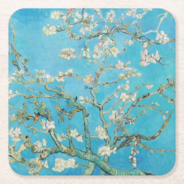 Posavasos Cuadrado De Papel Vincent van Gogh - Almond Blossom (Anverso)