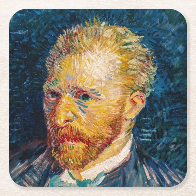 Posavasos Cuadrado De Papel Vincent Van Gogh - Autorretrato (Anverso)