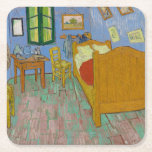 Posavasos Cuadrado De Papel Vincent Van Gogh El Dormitorio<br><div class="desc">Este Vincent van Gogh,  The Bedroom,  es un cuadro de 1889 de su dormitorio,  en el Instituto de Arte de Chicago. Era su dormitorio en Arles,  Francia,  que decoró y creó este cuadro de su dormitorio.</div>