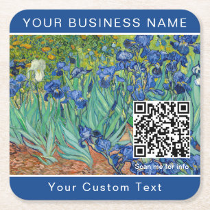 Posavasos Cuadrado De Papel Vincent Van Gogh - Irises - Código QR