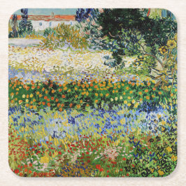 Posavasos Cuadrado De Papel Vincent van Gogh - Jardín de flores