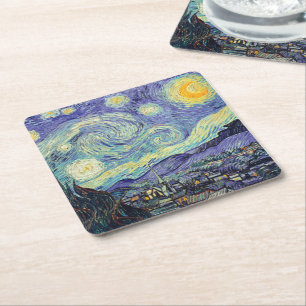 Posavasos Cuadrado De Papel Vincent Van Gogh/ La Noche Starry