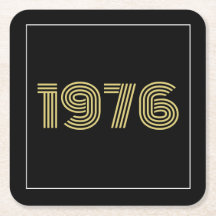 Vintage 1976 Black & Gold Tone 50th Birthday 