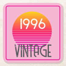 Vintage 1996 Neon Retro Stripe Sun 30th Birthday