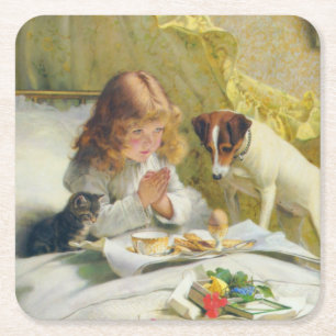 Posavasos Cuadrado De Papel Vintage Charles Burton Barber Suspense