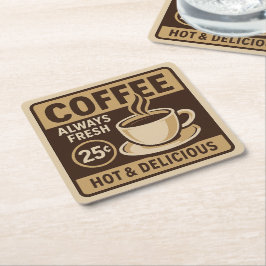 Posavasos Cuadrado De Papel Vintage Coffee Shop Drink Coaster
