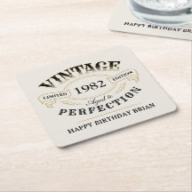 Vintage de oro negro de edad a cumpleaños de Perfe