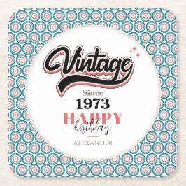 Posavasos Cuadrado De Papel Vintage desde 1973