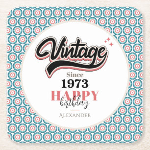 Posavasos Cuadrado De Papel Vintage desde 1973