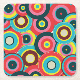 Posavasos Cuadrado De Papel Vintage geométrico de moda - Patrón moderno