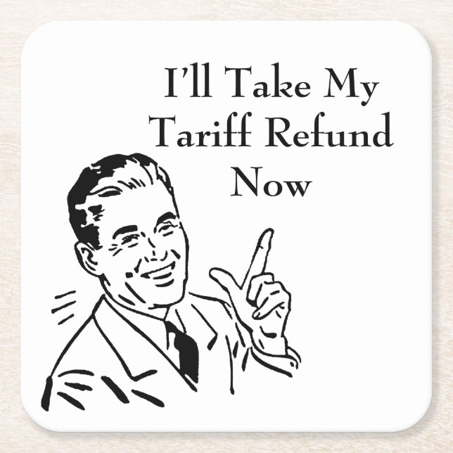 Posavasos Cuadrado De Papel Vintage Tariff Refund Check (Anverso)