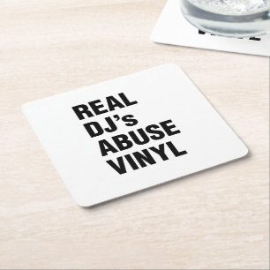 POSAVASOS CUADRADO DE PAPEL VINYL DE ABUSO DE DJ REAL