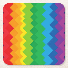 Posavasos Cuadrado De Papel “Visibilidad” – Un patrón de orgullo abstracto #1