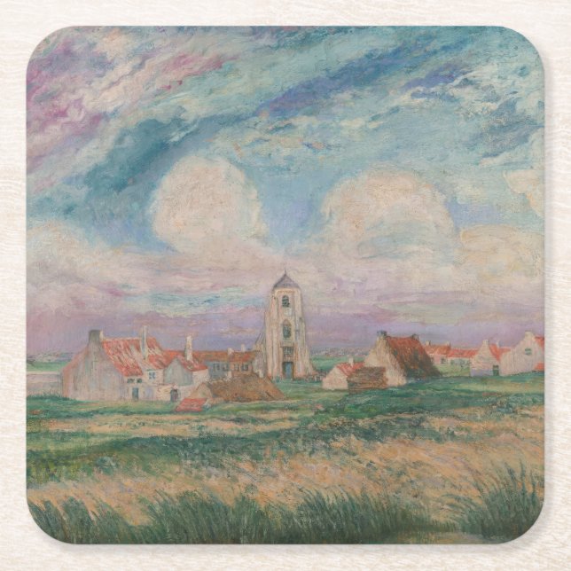 Posavasos Cuadrado De Papel Vista de Mariakerke (Anverso)