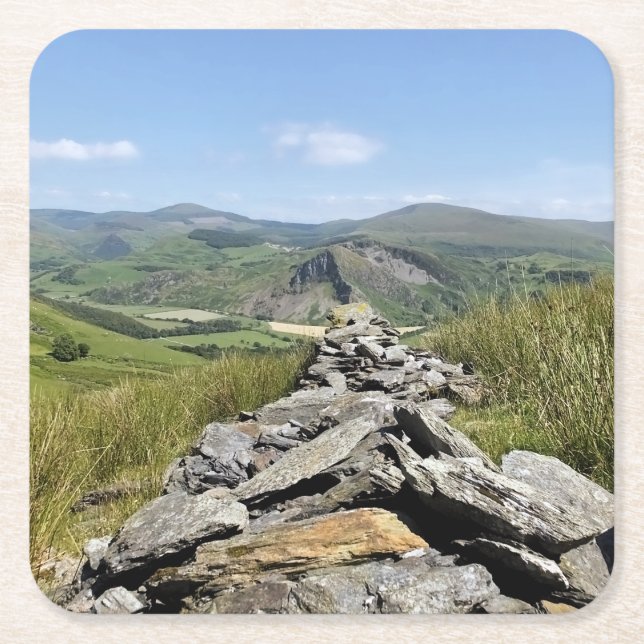 POSAVASOS CUADRADO DE PAPEL VISTAS DE GALES (Anverso)