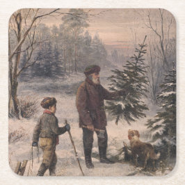 Posavasos Cuadrado De Papel Vorweihnacht | F Kruger| Navidades de Alemania