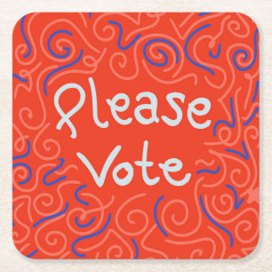 Posavasos Cuadrado De Papel Votar