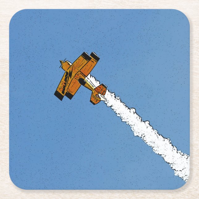 Posavasos Cuadrado De Papel Vuelo 1 coastercán (Anverso)